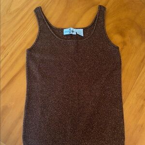 Once 1 Again Sparkly Brown Tank Top